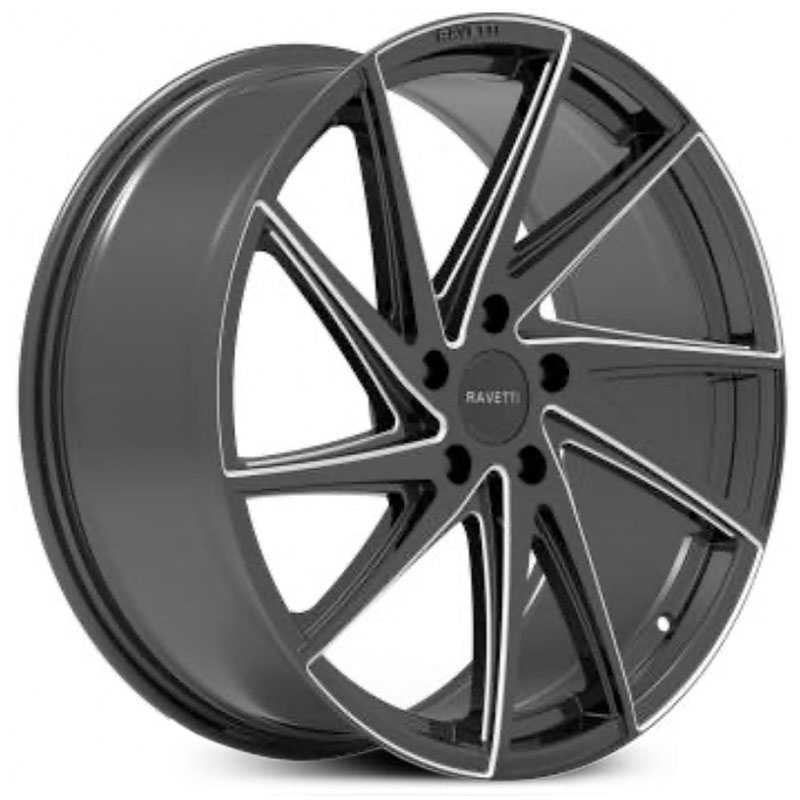 Ravetti M10  Wheels Gloss Black Machined