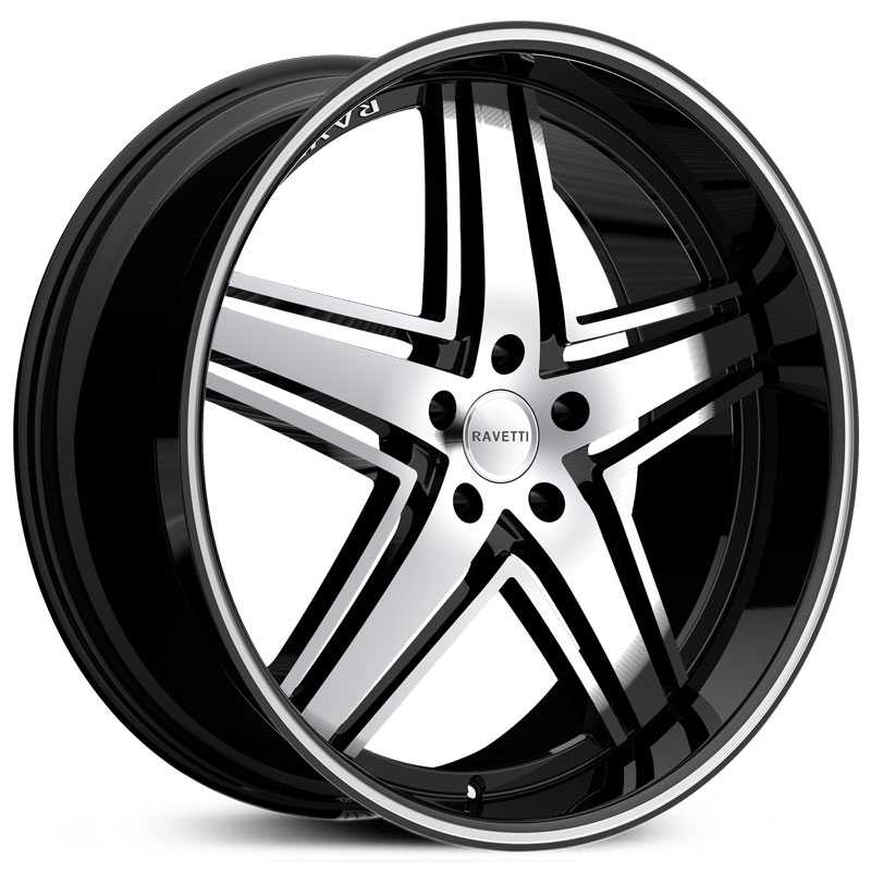 Ravetti M6  Wheels Black Machined Face