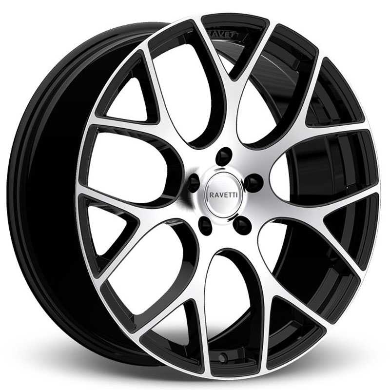 Ravetti M8  Wheels Satin Black w/ Machined Face