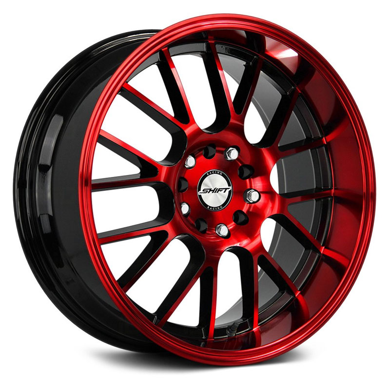 Shift Crank  Wheels Gloss Black Candy Red Machined