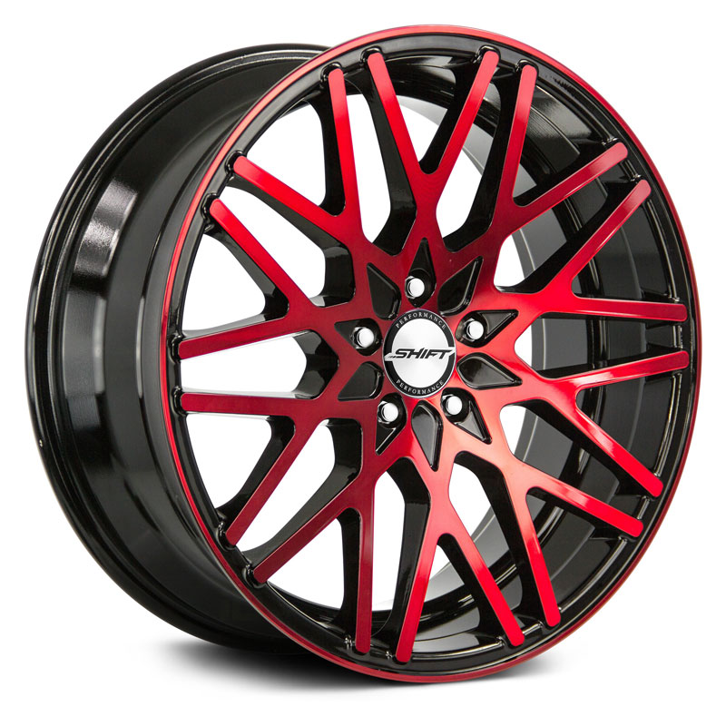 Shift Formula  Wheels Gloss Black Candy Red Machined