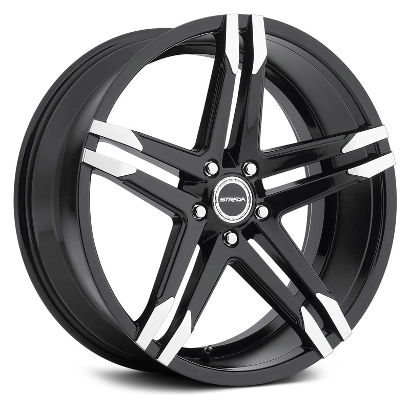 Strada Domani  Wheels Gloss Black Machined Tips