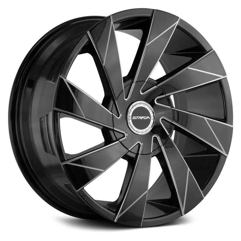 Strada Moto  Wheels Gloss Black Milled Edge