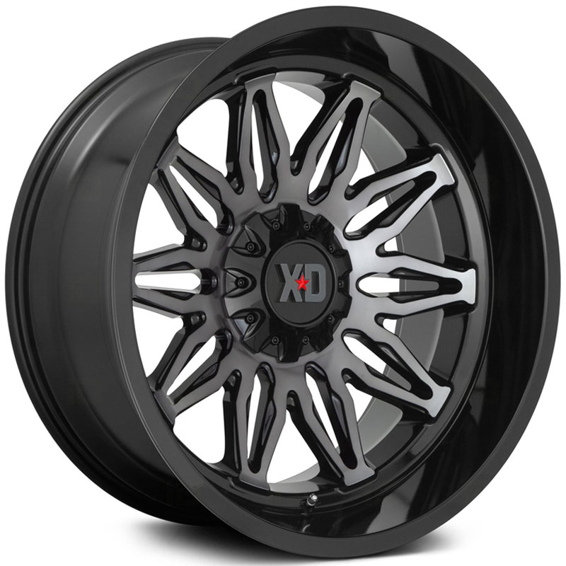 XD Series XD859 Gunner  Wheels Gloss Black Machined With Gray Tint