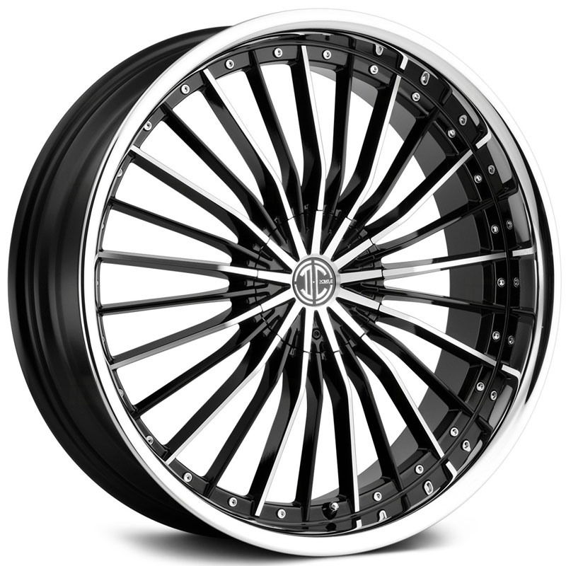 2Crave No.26  Wheels Gloss Black w/ Diamond Cut Face & Chrome Lip