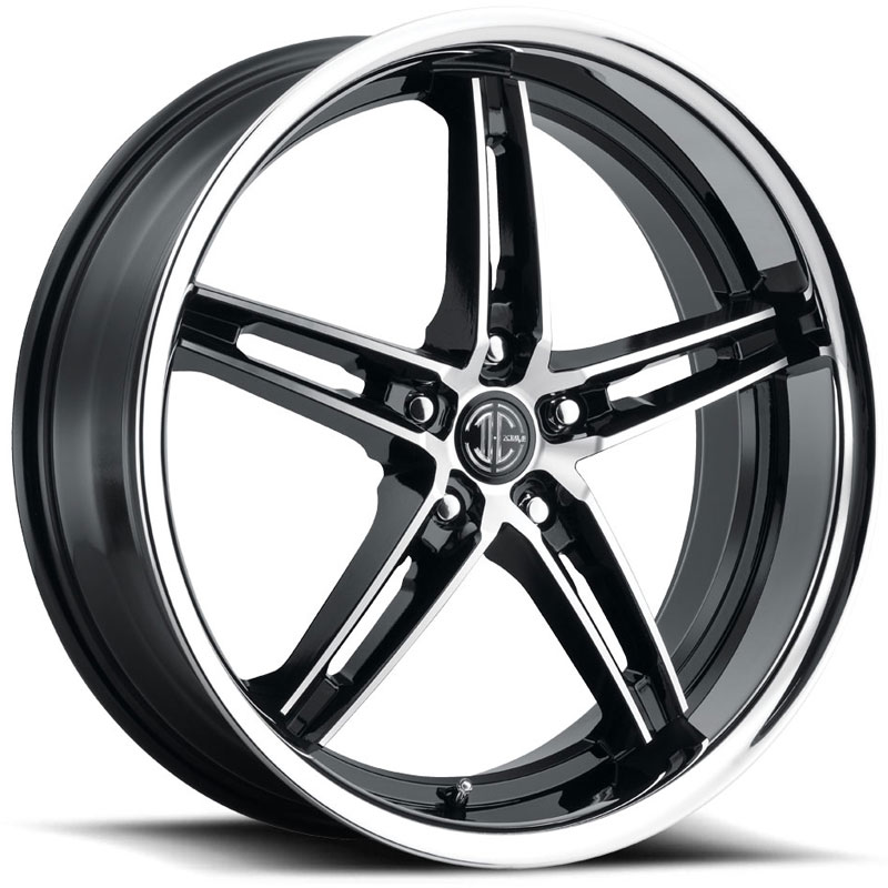 2Crave No.38  Wheels Glossy Black w/ Diamond Cut Face & Chrome Lip