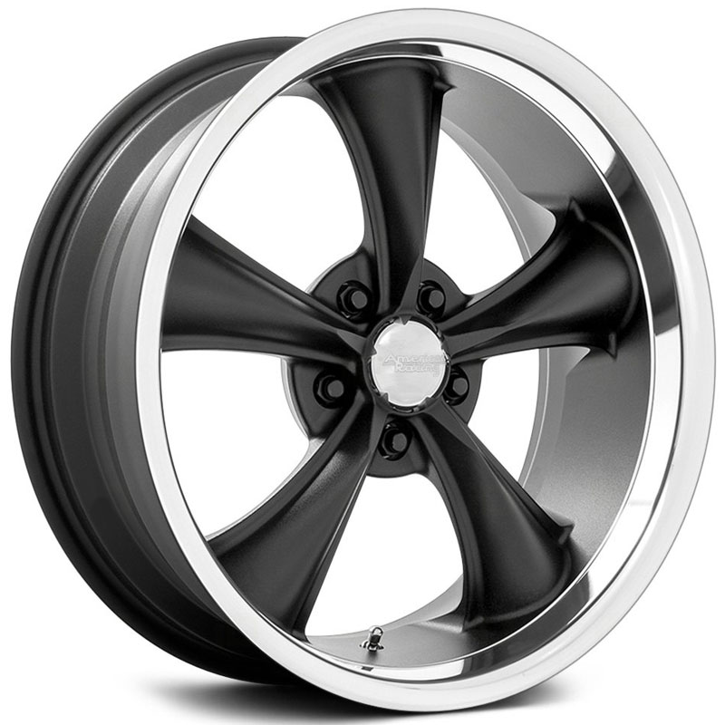 American Racing Vintage VN338 Boss TT  Wheels Textured Black w/ Diamond Cut Lip