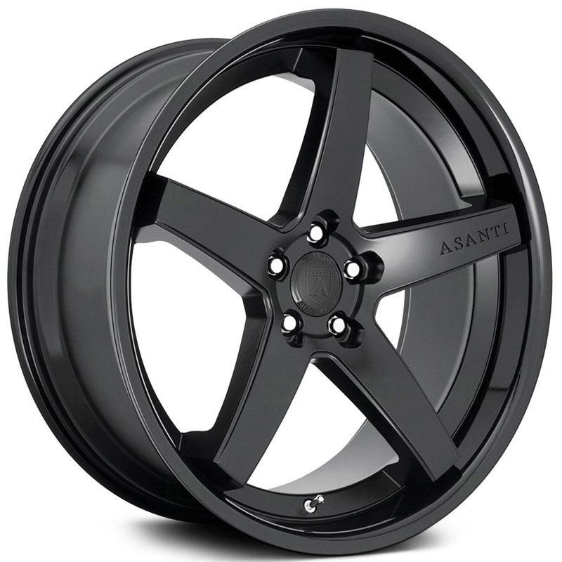 Asanti Black Label ABL-31 Regal  Wheels Satin Black w/ Gloss Black Lip