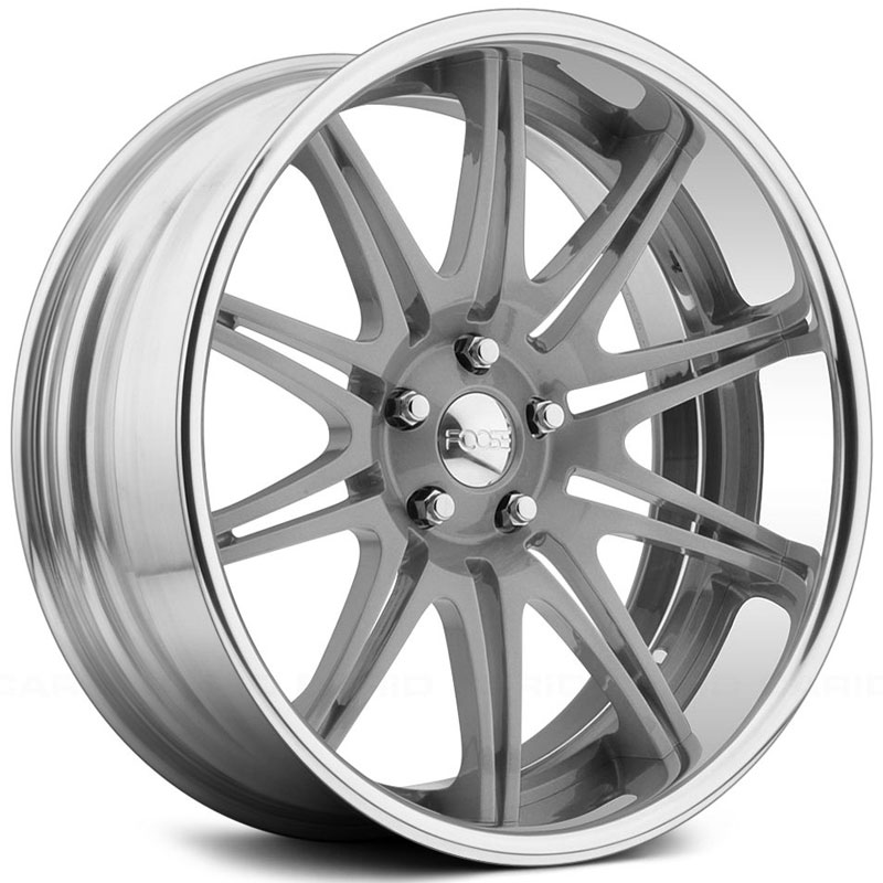 Foose News F207  Wheels Gloss Charcoal w/ Polished Lip