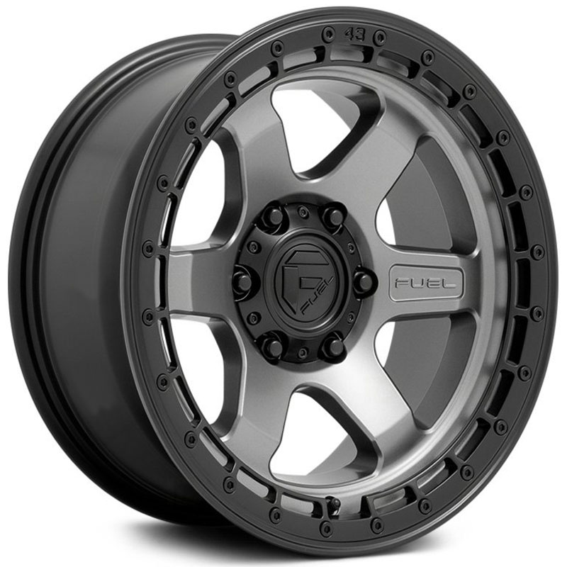 Fuel D752 Block  Wheels Matte Gunmetal w/ Black Ring