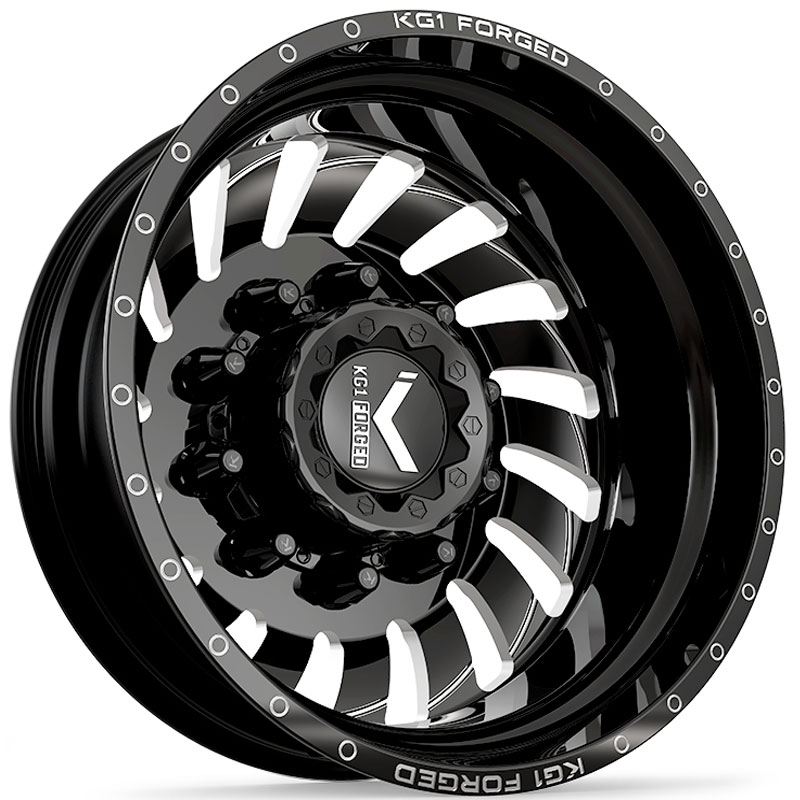 KG1 Forged KD005 Razor Dually Rear  Wheels Gloss Black Machined