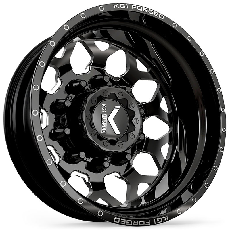 KG1 Forged KD006 Blitz Dually Rear  Wheels Gloss Black Machined