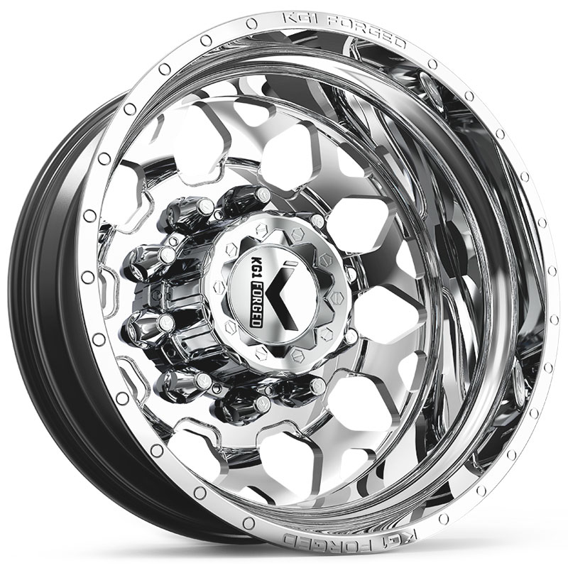 KG1 Forged KD006 Blitz Dually Rear  Wheels Polished