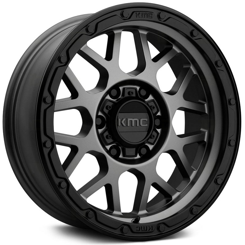 KMC KM535 Grenade Off-Road  Wheels Matte Gray w/ Matte Black Lip