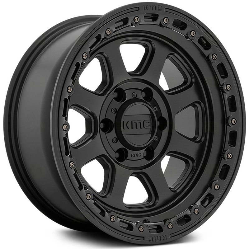 KMC KM548 Carnage  Wheels Satin Black w/ Gloss Black Lip