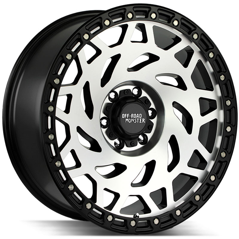 Off-Road Monster M50  Wheels Gloss Black Machined w/ Black Ring