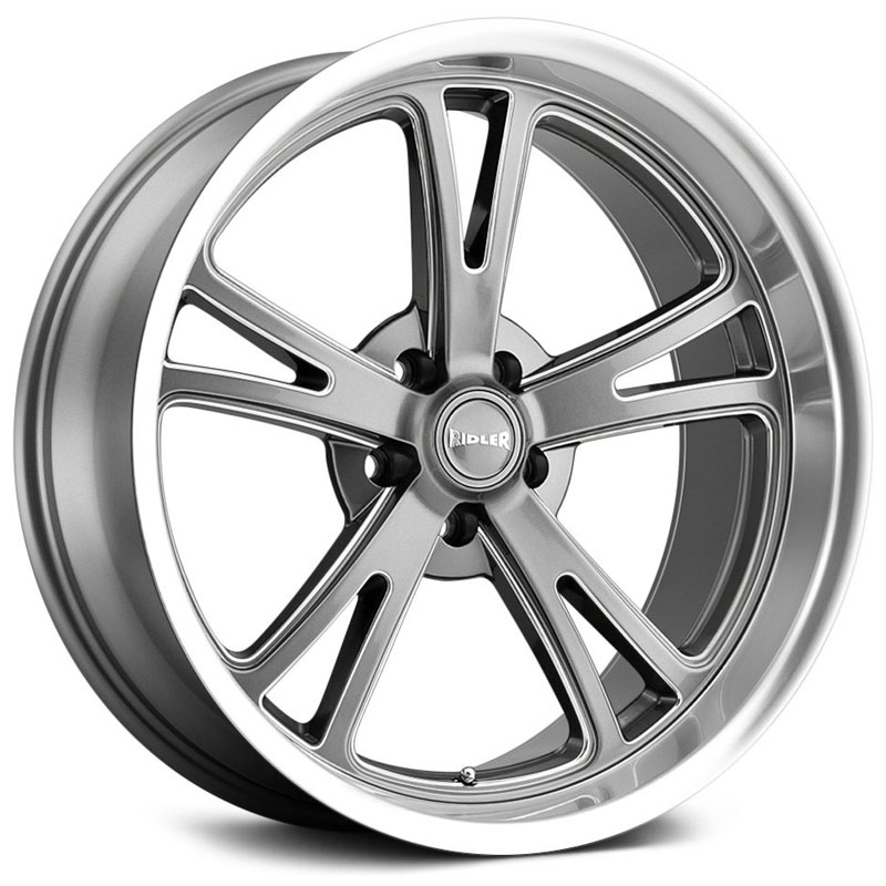 Ridler Style 606  Wheels Grey w/ Milled Spokes & Diamond Lip