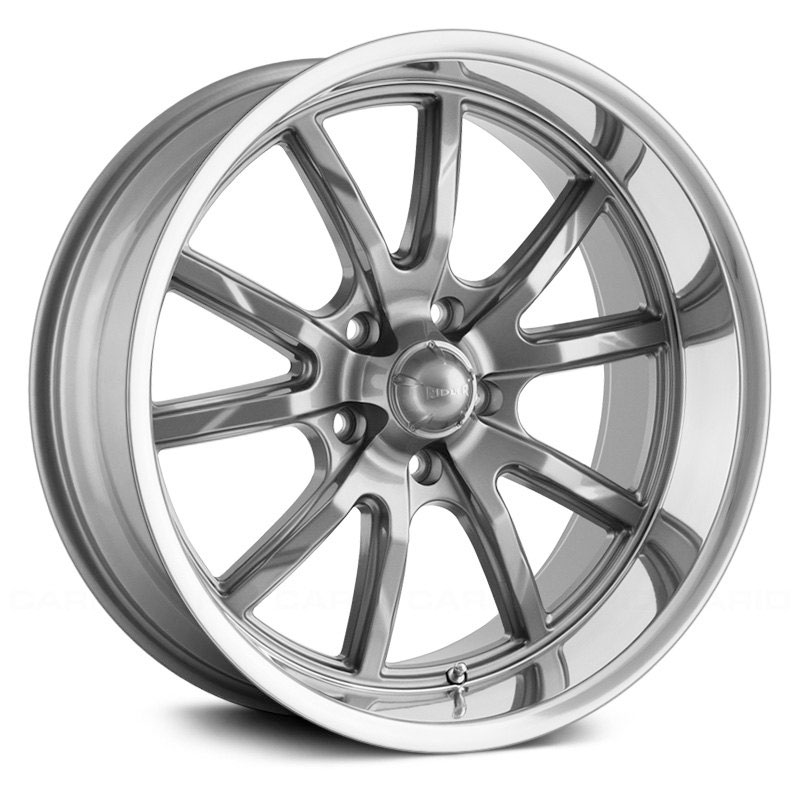 Ridler Style 650  Wheels Grey w/ Polished Lip