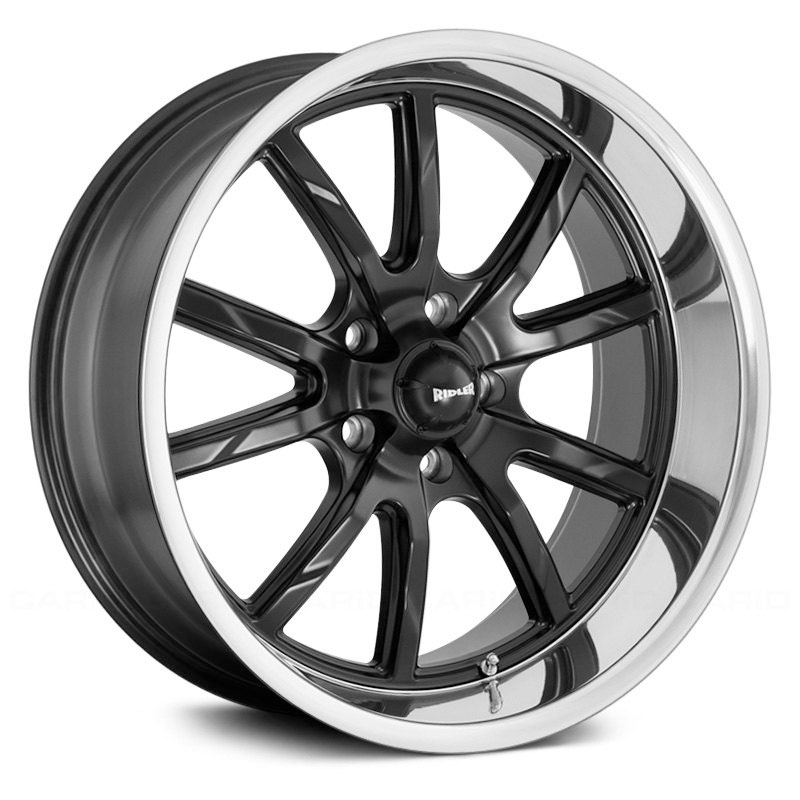 Ridler Style 650  Wheels Matte Black w/ Polished Lip