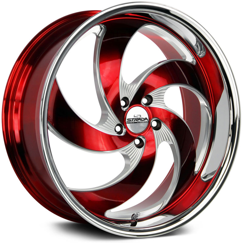 Strada Street Classics Retro 5  Wheels Candy Red Milled w/ SS Lip