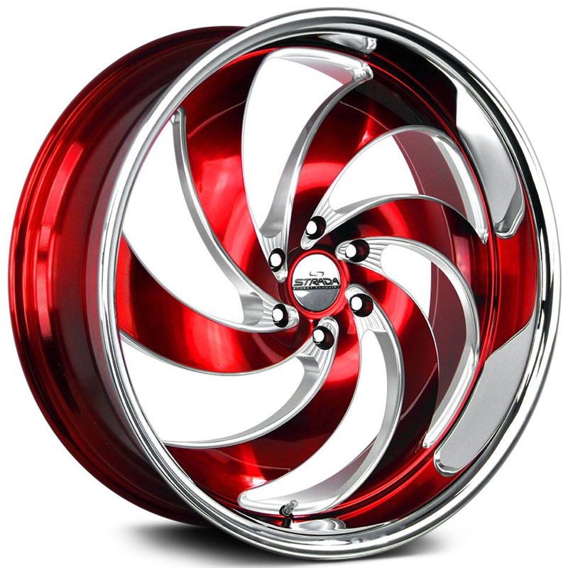 Strada Street Classics Retro 6  Wheels Candy Red Milled w/ SS Lip