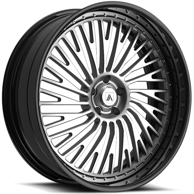 Asanti AF888 2PC  Wheels Gloss Black w/ Silver Face