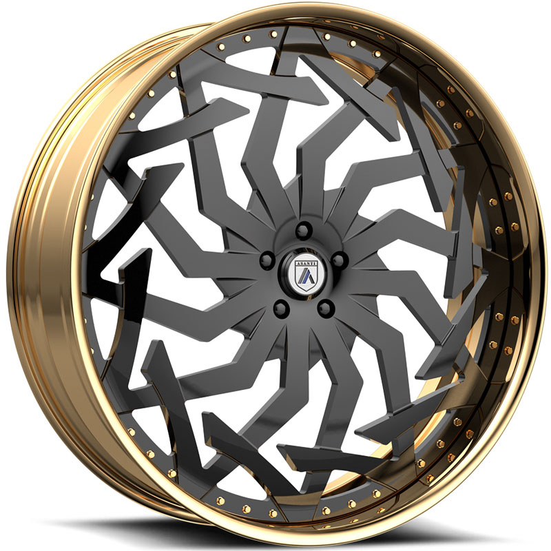 Asanti FS20 2PC  Wheels Gold w/ Black Face