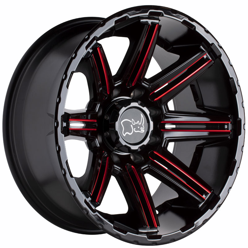 Black Rhino Rampage  Wheels Gloss Black w/ Red Milled Spokes