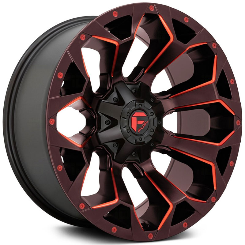 Fuel D787 Assault  Wheels Matte Black Red Milled