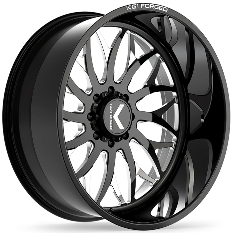 KG1 Forged KF022 Galactic  Wheels Gloss Black Machined