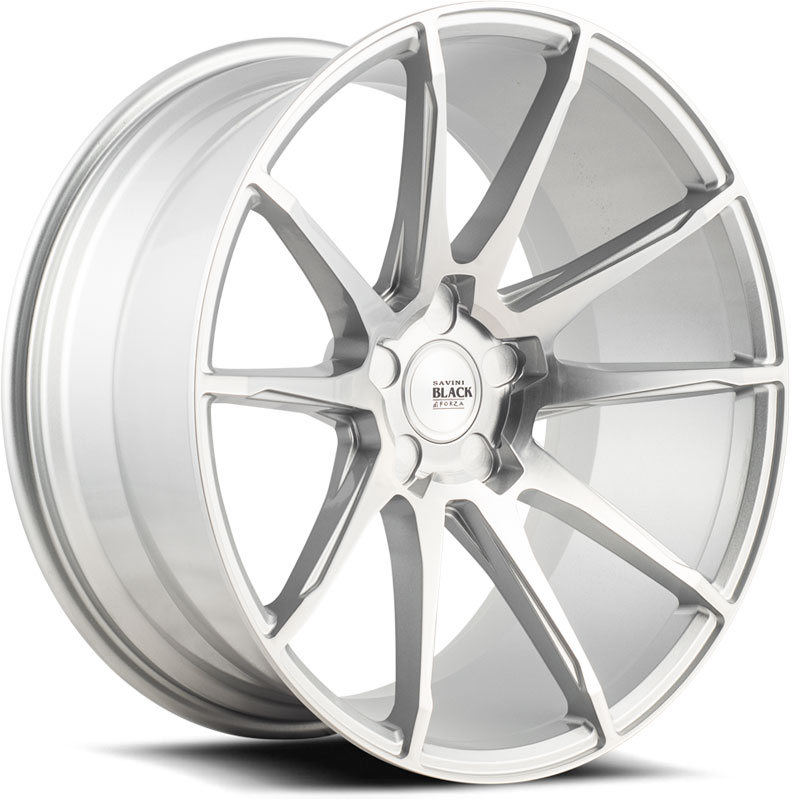 Savini Black Di Forza BM12  Wheels Brushed Silver