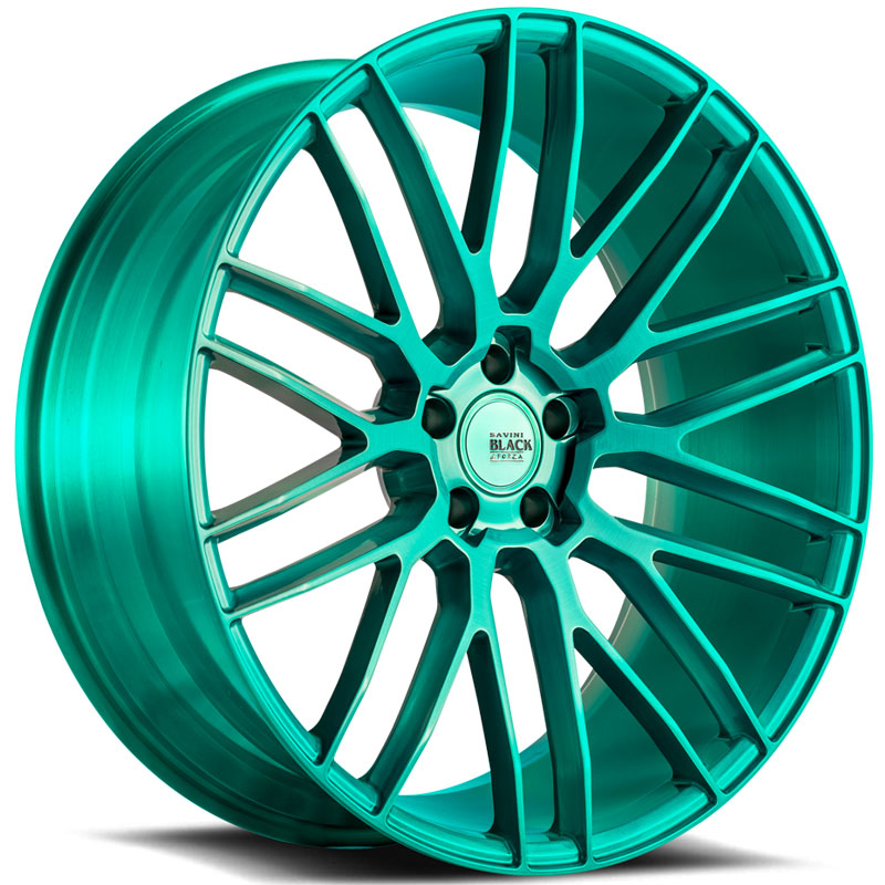 Savini Black Di Forza BM13  Wheels Brushed Teal