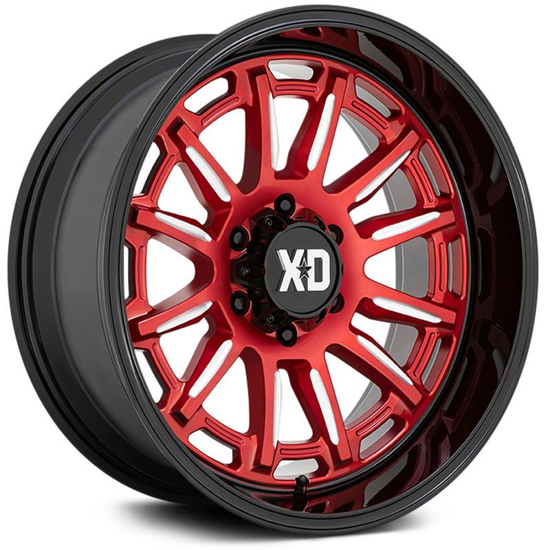 XD Series XD865 Phoenix  Wheels Candy Red Milled w/ Black Lip