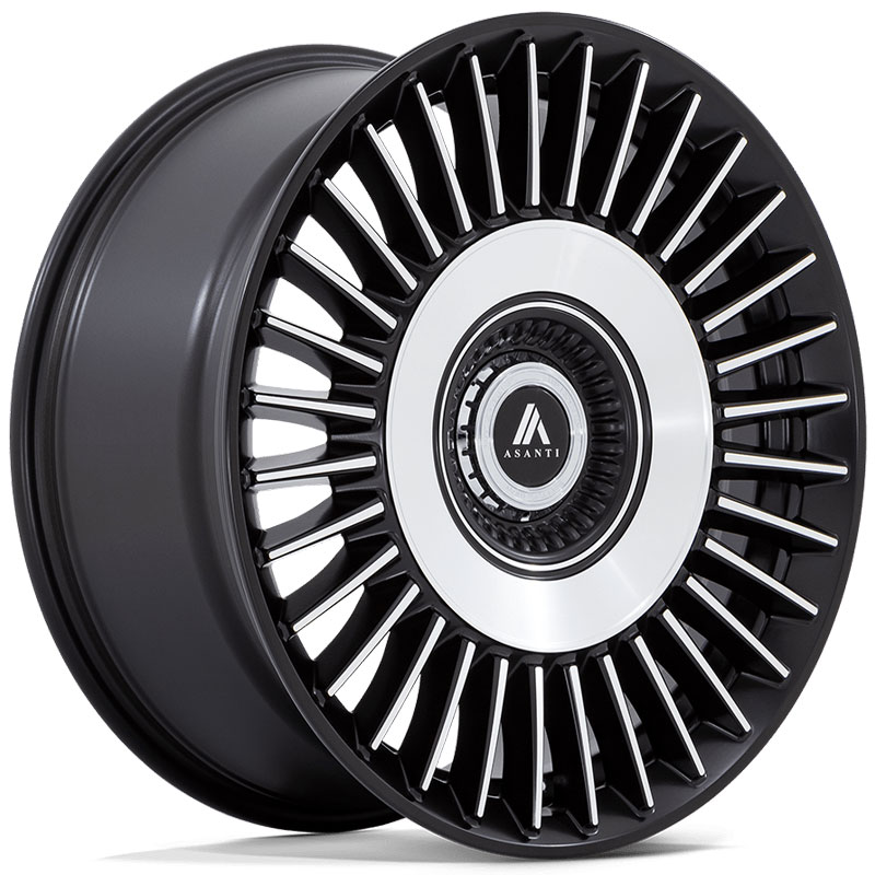 Asanti Black Label ABL-40 Tiara  Wheels Satin Black w/ Bright Machined Face