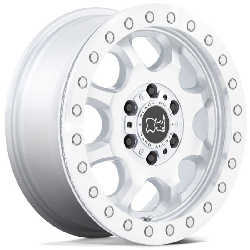 Black Rhino Venture Beadlock  Wheels Gloss Silver w/ Machined Face