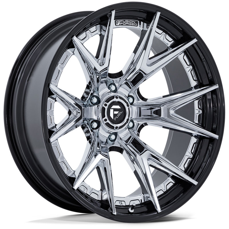 Fuel FC402 Catalyst  Wheels Chrome w/ Gloss Black Lip