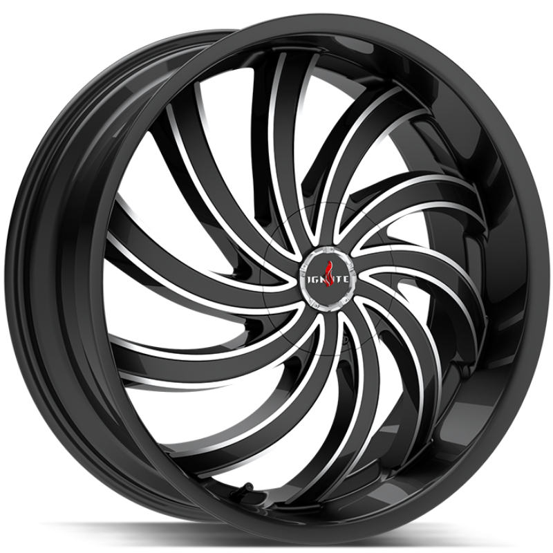 Ignite Flame  Wheels Gloss Black Milled