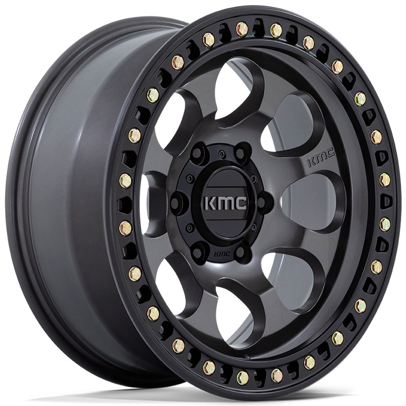 KMC KM550 Riot SBL  Wheels Anthracite w/ Satin Black Lip