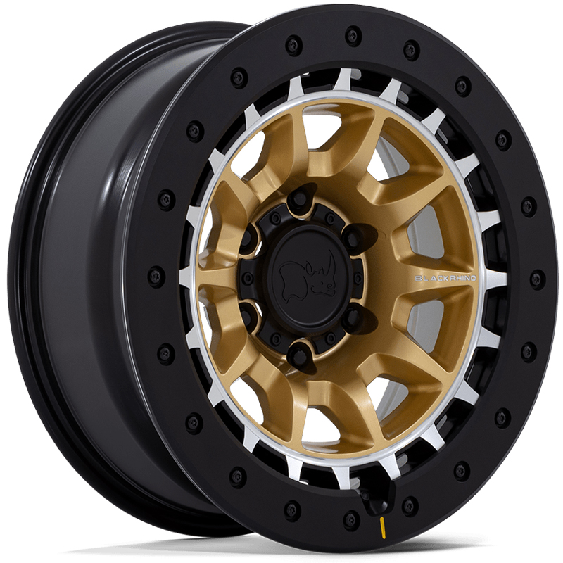 Black Rhino Tusk  Wheels Matte Gold W/ Machined Ring