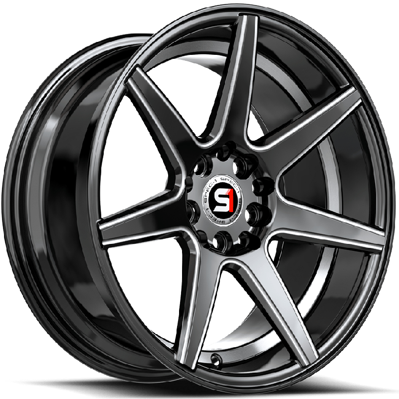 Spec-1 SP-73  Wheels Gloss Black Machined Undercut