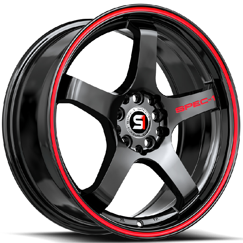 Spec-1 SPT-31  Wheels Gloss Black Red Line