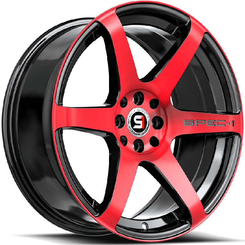 Spec-1 SPT-32  Wheels Gloss Black Red Machined