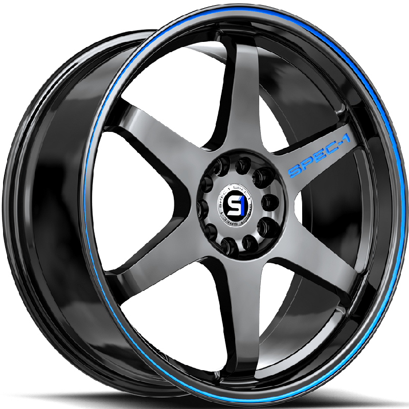 Spec-1 SPT-33  Wheels Gloss Black Blue Line