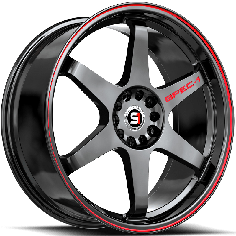 Spec-1 SPT-33  Wheels Gloss Black Red Line